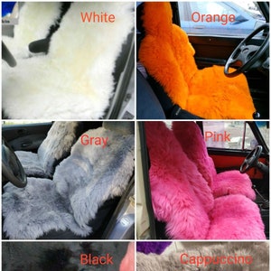 PAIR Sheepskin Car Seat Cover universal Warm genuine sheepskin cape for Truck seat cover for car Handmade chair pads