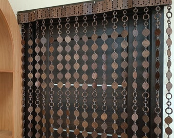 Beech Wood Door Curtain: "Leaves" Design, Custom Sizes