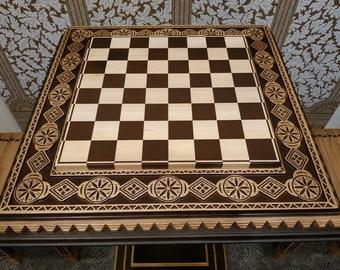 Handmade Woodcarved Chess Board, Solid Ash Maple, Personalized Gift