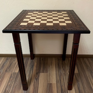 Chess set Board/Table, Brown+Natural wooden classical pieces Staunton handmade family game modern chess furniture Christmas Anniversary gift