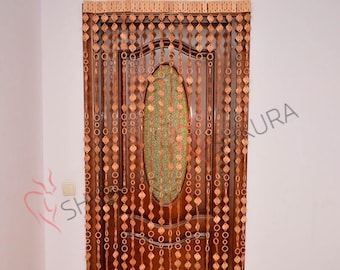 Door bead Curtain, beads Decor for living room Wood blinds Curtains Beaded Curtain Wooden Handmade Gift Idea for mother wife CUSTOM SIZE