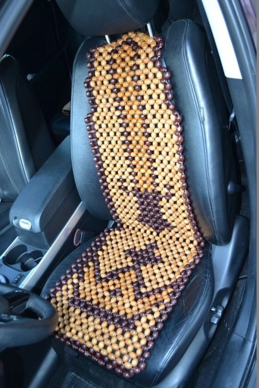 Houten Kralen Autostoelhoes – 45x130 Cm – Universele Massagehoes Voor Zomer, Thuis, Kantoor (rood/beige/koffie)