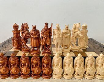 木製馬の彫刻とチェスの駒セット 手作りの木製チェス駒：彫刻された騎士のデザイン - Etsy 日本