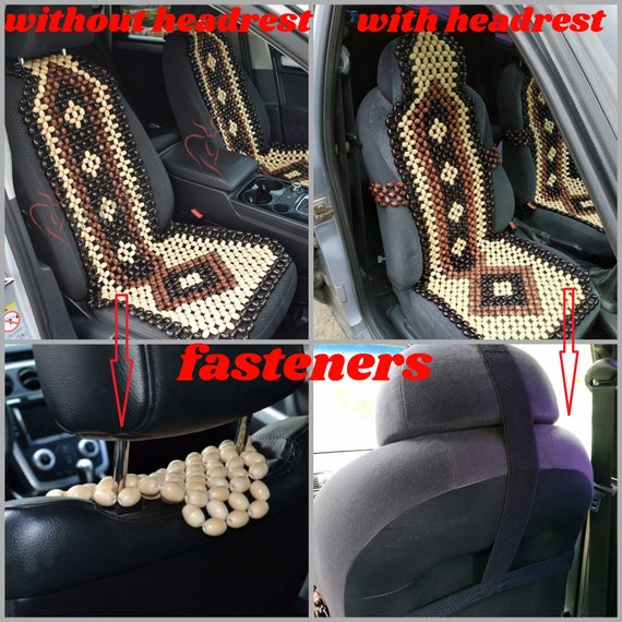 Beaded Car Seat Cover for Car Gray Gift Massager Wood Car