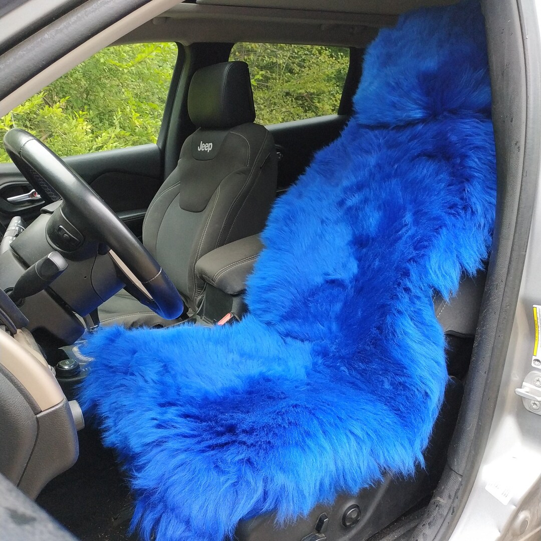 Sheepskin Car Seat Cover ALL Colors With Headrest, Universal Genuine