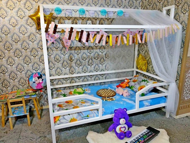 Montessori House Bed Frame Twin Crib Rails Toddler Kids Bed Etsy