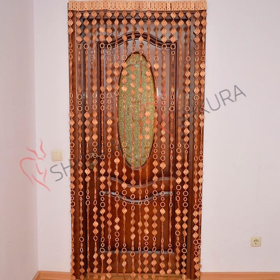 Door Bead Curtain Door Beads Decor For Living Room Wood Blinds Etsy