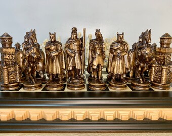 手作りの木製チェスセット：彫刻された駒、独占デザイン - Etsy 日本