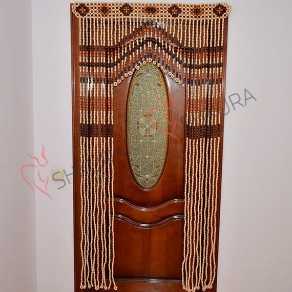 Beaded Door Curtain Decor For Living Room Wood Blinds Door Etsy