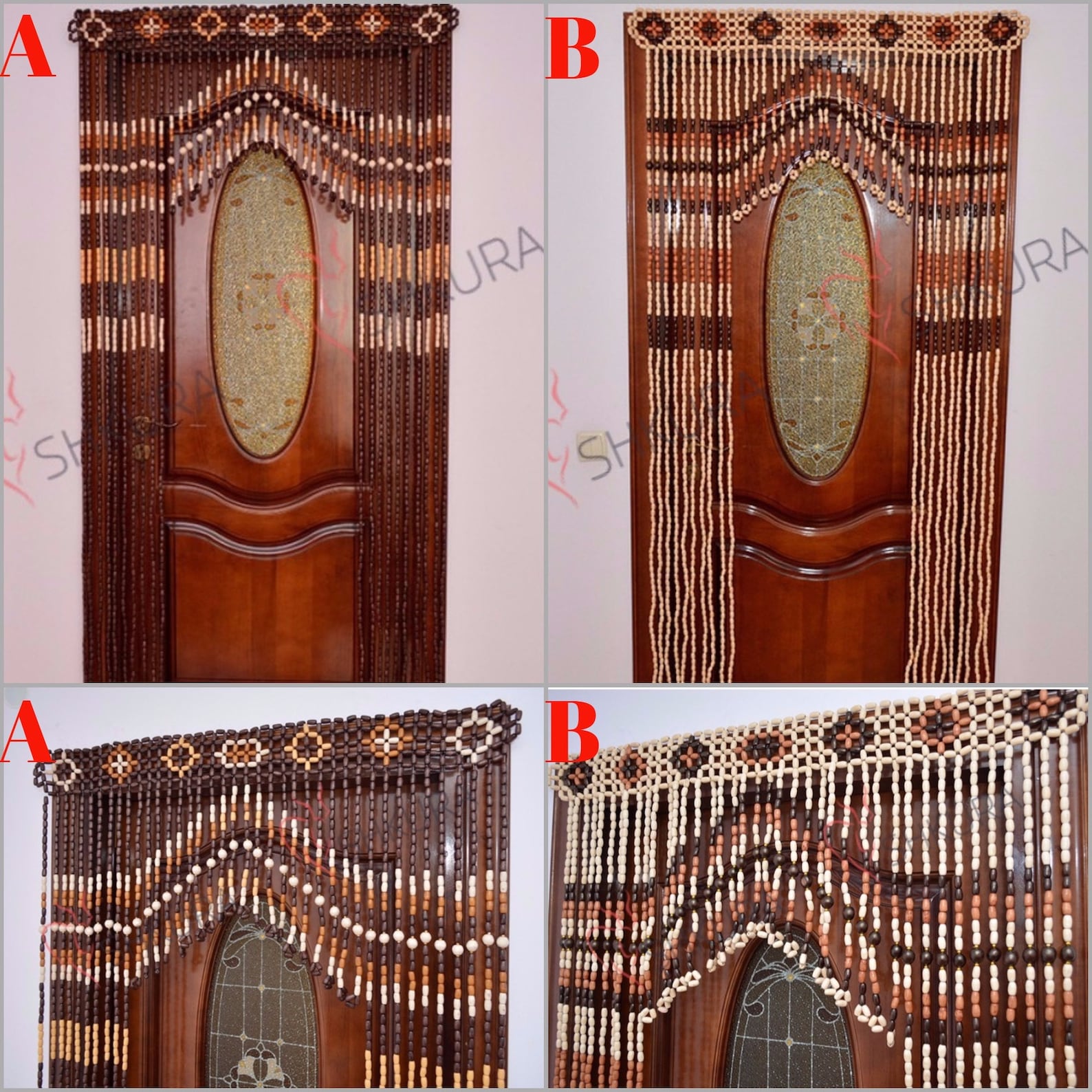 Beaded Door Curtain Ivory color Decor Wood curtain gift blinds Etsy