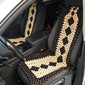 PAIR Car seat cover for car massager wood cover Car cape wooden Back massager Buttocks gift for father husband birthday, Car Accessories