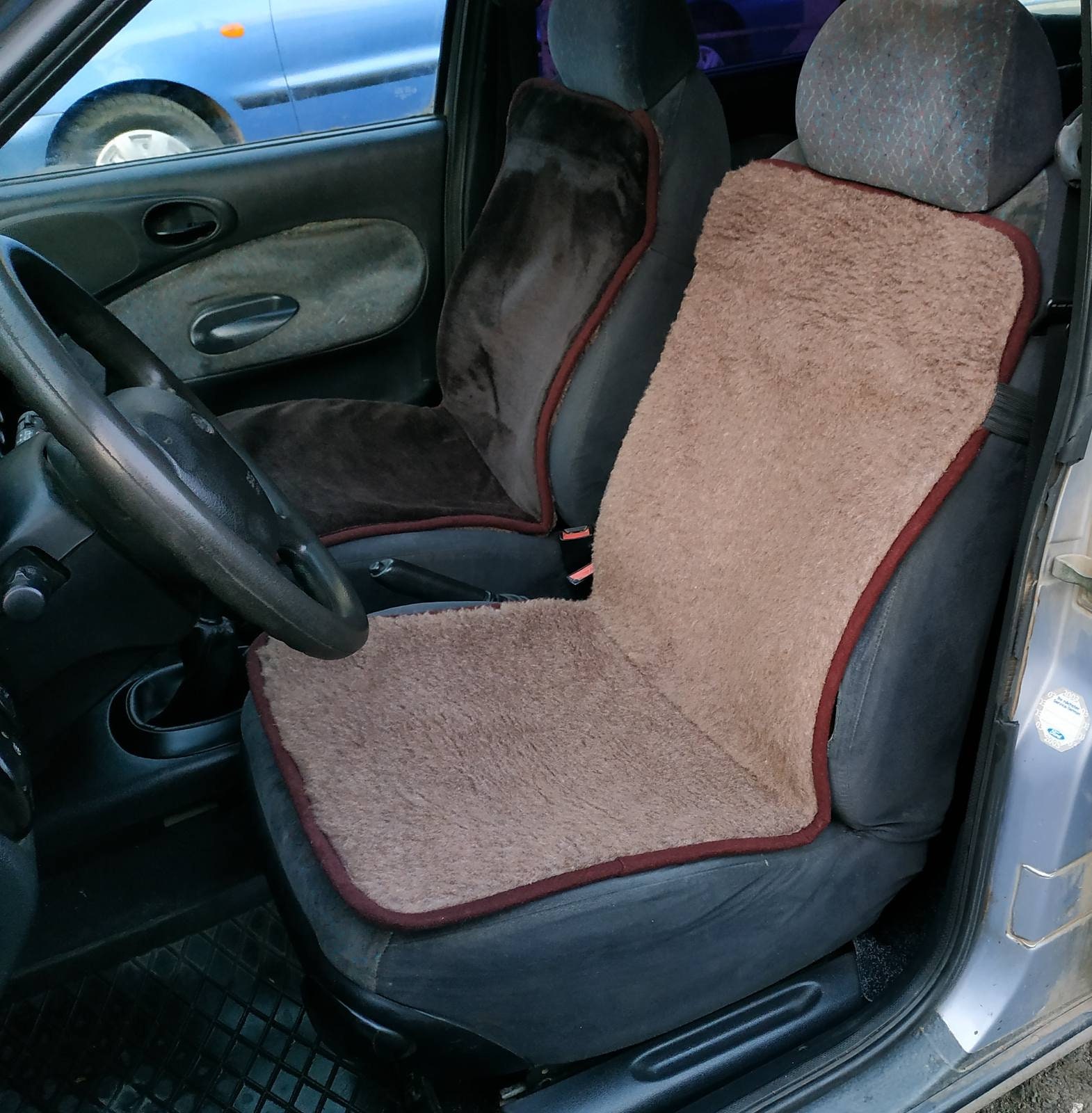 Car Seat Cover Sheepskin WOOL Gray Brown Black White Universal