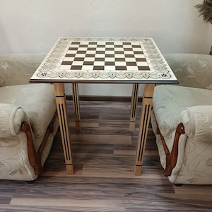 Wooden chess Board/Table Ivory, light color, solid ash wood, handmade,Annyversary,  gift for husband, father, personalized chess Elen Elite