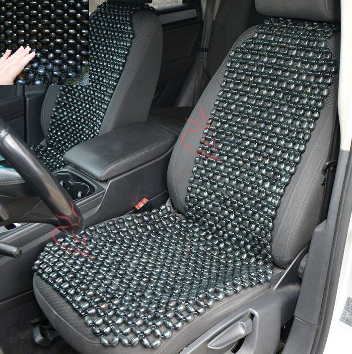Beaded Car seat cover for car wooden beads Car seat cover Car Etsy