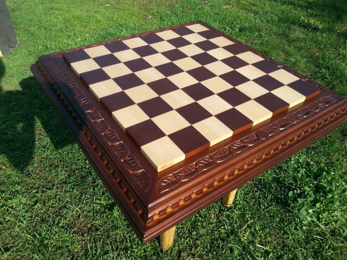 Tablero de ajedrez de madera juego de ajedrez madera hecha a Etsy