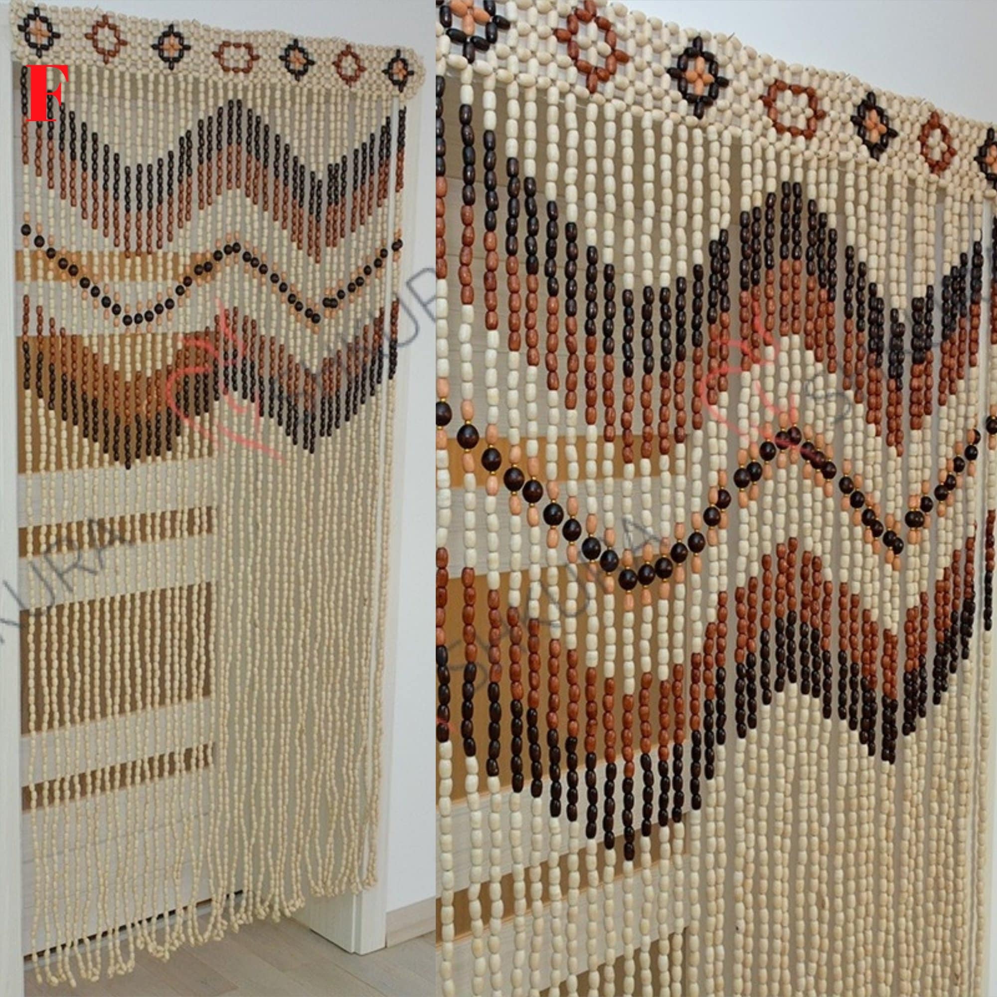 Wooden bead door curtain deals