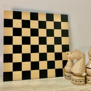 Wooden Chess board for family games, chess set, ash carving wood, ONLY BOARD, Anniversary Birthday handmade gift for Dad, Husband