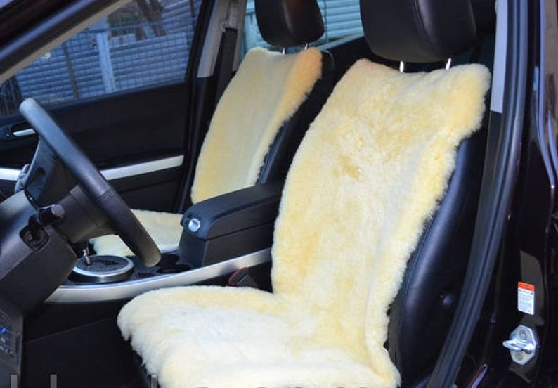 Car Seat Cover For Yellow Light Genuine Sheepskin Universal Cape Headrest Warm Chair Wool Cloak Covers Vehicle