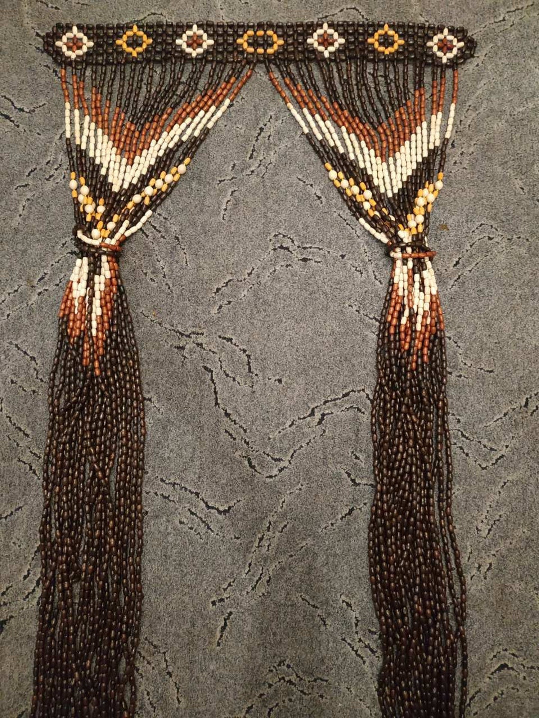 Deurgordijn met houten kralen met 31 strengen, 180 x 90 cm, kleurrijk