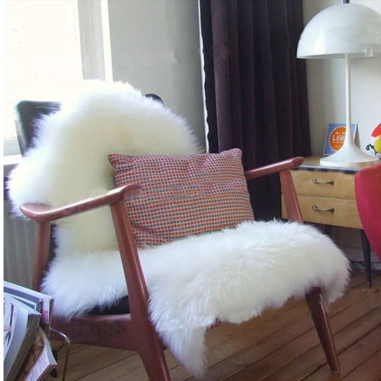 Sheepskin Chair Pads Round Square Rectangle Sheepskin Stool Etsy