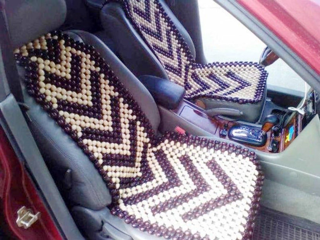 Beaded Car Seat Cover Chair Cushion Massager Wood Bead Auto Drive High Back  Support Massage Wooden Truck Driver Covers for Cars 