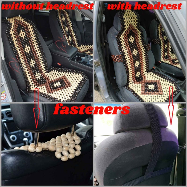 PAIR Beaded Car Seat Covers With Headrest Pair Car Seat Cover Etsy