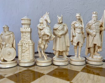 手作りの木製チェスの駒：ウクライナ軍と騎士 - Etsy 日本