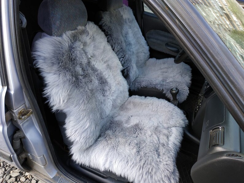 PAIR Sheepskin Car Seat Cover Universal Warm Genuine Sheepskin Etsy