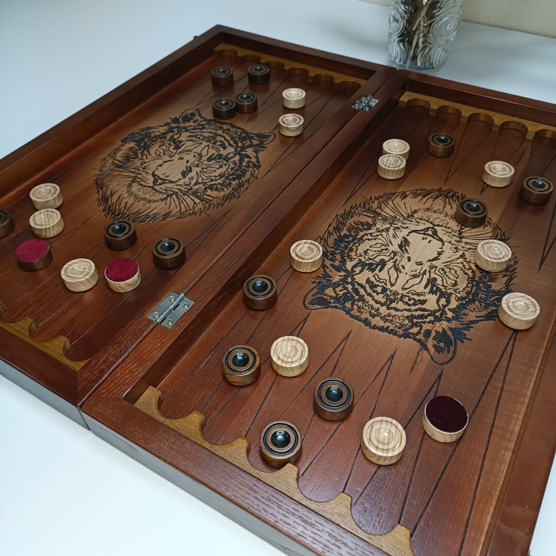 Wooden Chess Folding Board Backgammon Field, Ash Wood, Chess Set ...