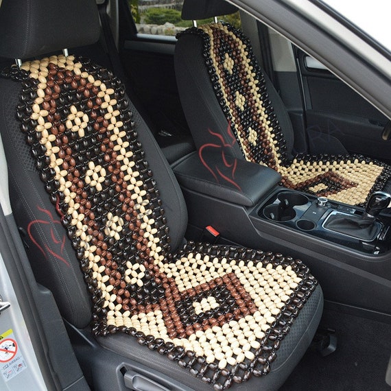Beaded Car Seat Cover With Headrest for Car Chair Pads Stool Cover for  Vihicle Truck Seat Covers Wood Beads Cover Massage Back Protector -   Norway