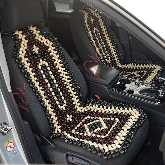 Beaded Car Seat Cover Chair Cushion Massager - Wood Bead Auto