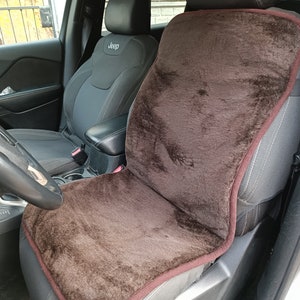 In Stock! Car Seat Cover Sheepskin WOOL Brown Black White universal size Warm cape for car chair pad Christmas gift for husbаnd, father,wife
