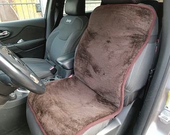 In Stock! Car Seat Cover Sheepskin WOOL Brown Black White universal size Warm cape for car chair pad Christmas gift for husbаnd, father,wife