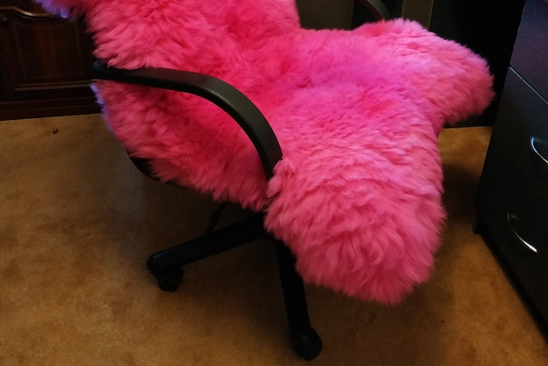 Office chair cover Genuine sheepskin Seat cape universal Warm Etsy