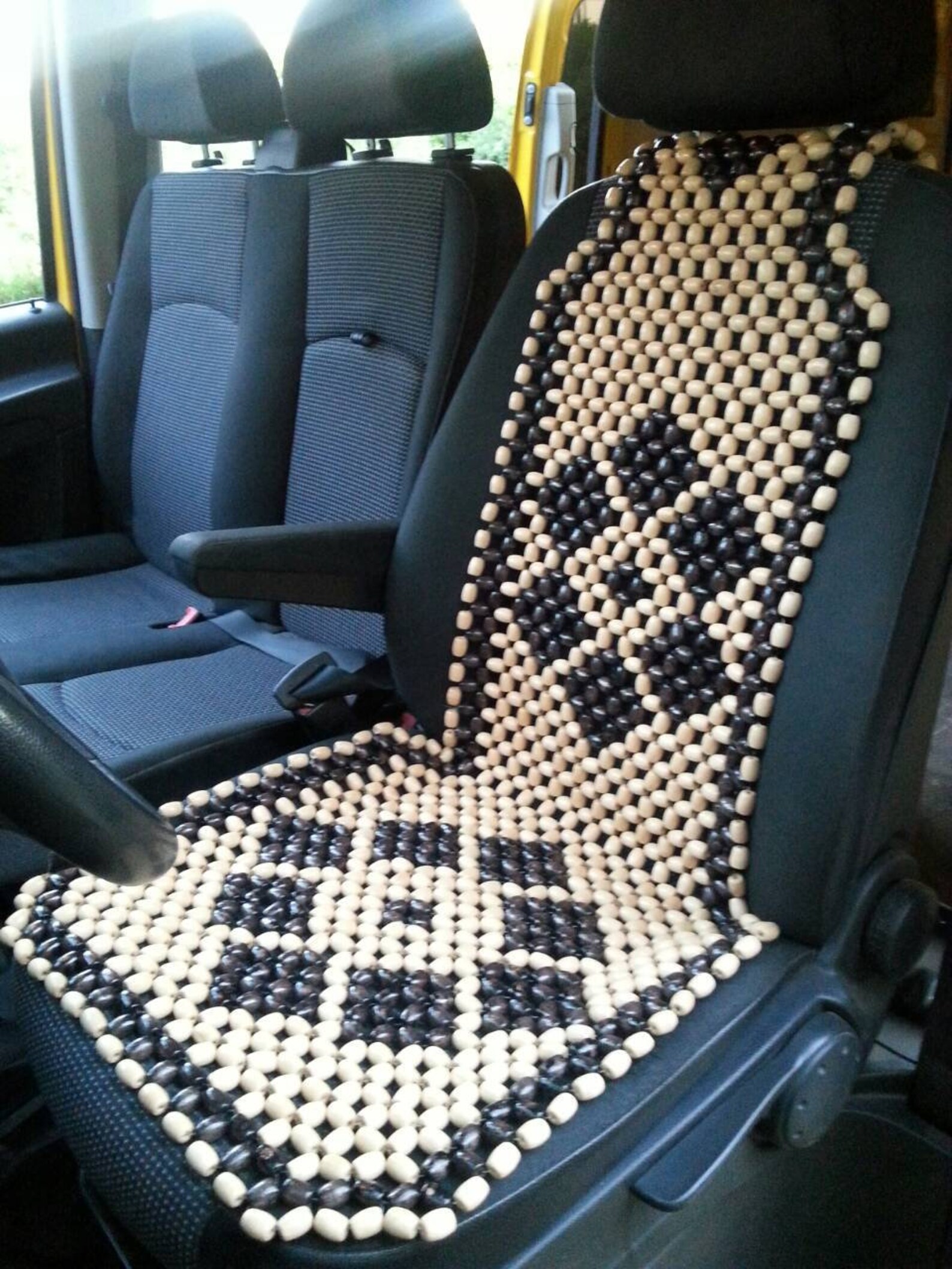 PAIR Beaded Car Seat Cover BLACK With Headrest Front Universal Etsy
