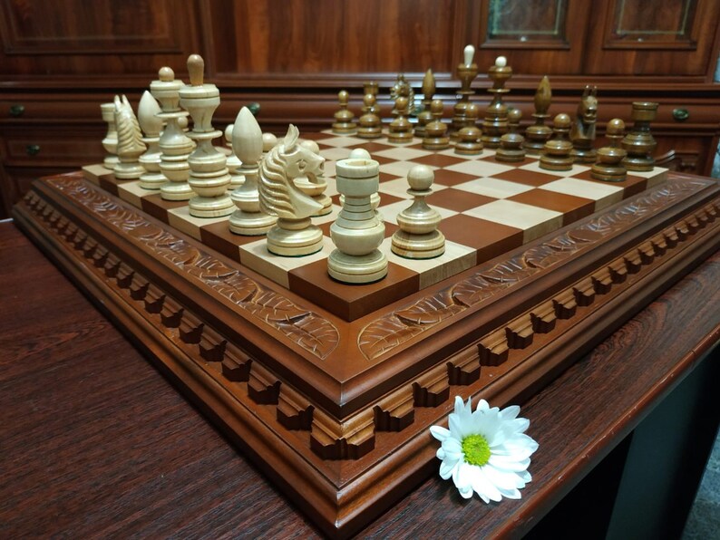 Wooden Chess set Custom Engraving chess board chess pieces | Etsy