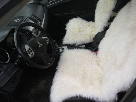 PAIR Sheepskin Car Seat Cover Universal Warm Genuine Sheepskin Cape for  Truck Seat Cover for Car Handmade Chair Pads 