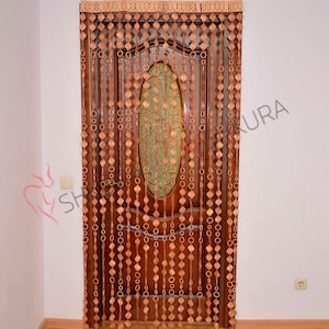 Door bead Curtain door beads Decor for living room Wood blinds Curtains Beaded Door Curtain Wood Bead Door Curtain Handmade Door curtain image 2