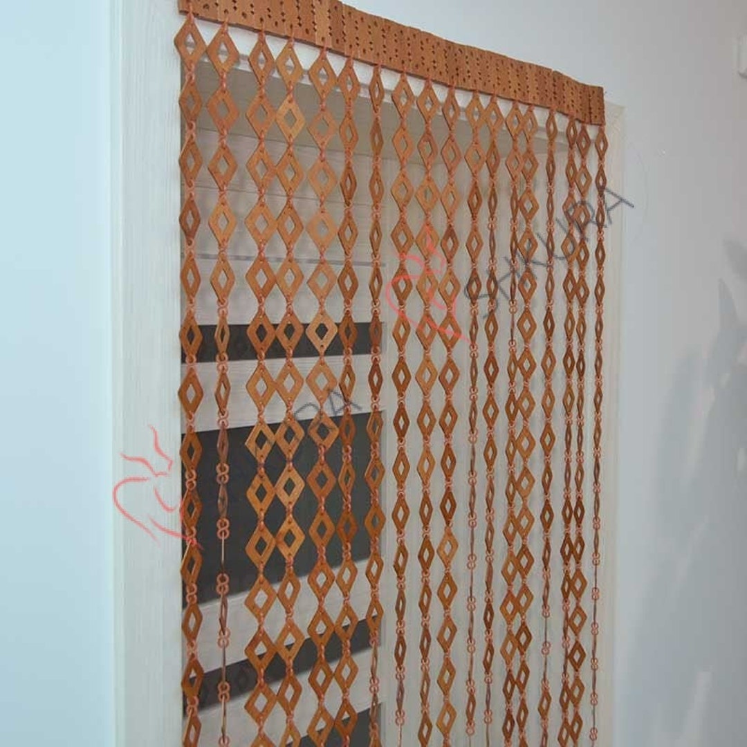 Handmade Beech Wood Beaded Door Curtain: Living Room Decor