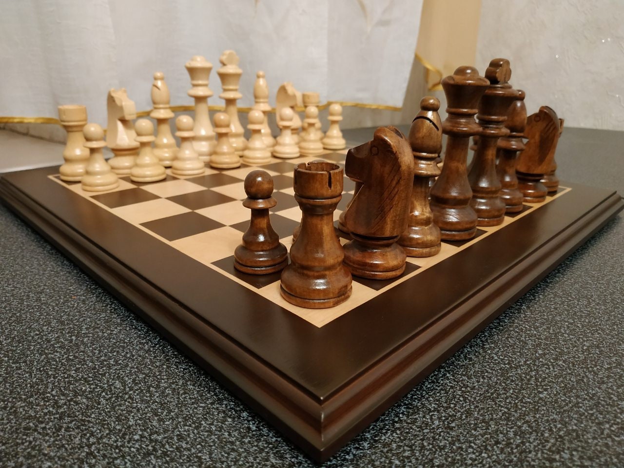 Wooden Crafted Chess Pieces Entertainment Game Do Not Contain Board ONE 