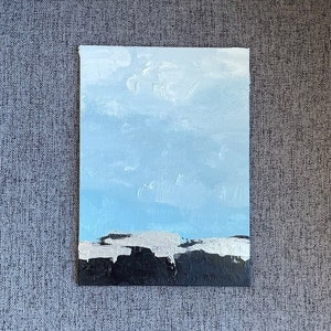 Original, Abstract Art on Canvas - Grey