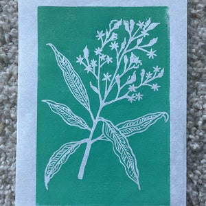 Blockprint, Green Mango Tree Leaves image 1