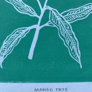 Blockprint, Green Mango Tree Leaves image 4