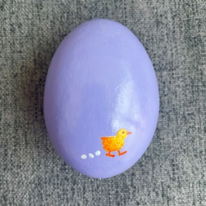 Easter Egg, Hand Painted, Ceramic, Purple, Ducks image 3