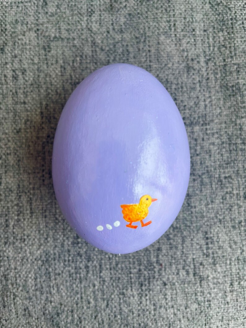 Easter Egg, Hand Painted, Ceramic, Purple, Ducks image 3