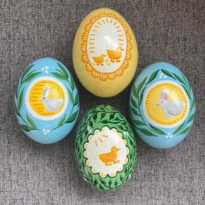 Easter Egg, Hand Painted, Ceramic, Yellow image 5