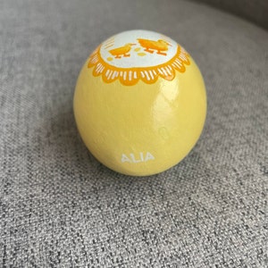 Easter Egg, Hand Painted, Ceramic, Yellow image 3