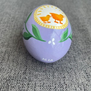 Easter Egg, Hand Painted, Ceramic, Purple, Ducks image 4