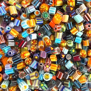 Normale maat: eenmalige mixen: 50 Murrini's per verpakking! 3-6 mm: COE104 Murrini Murrine Millefiore