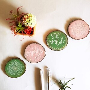 Wood slice magnets and wall decor